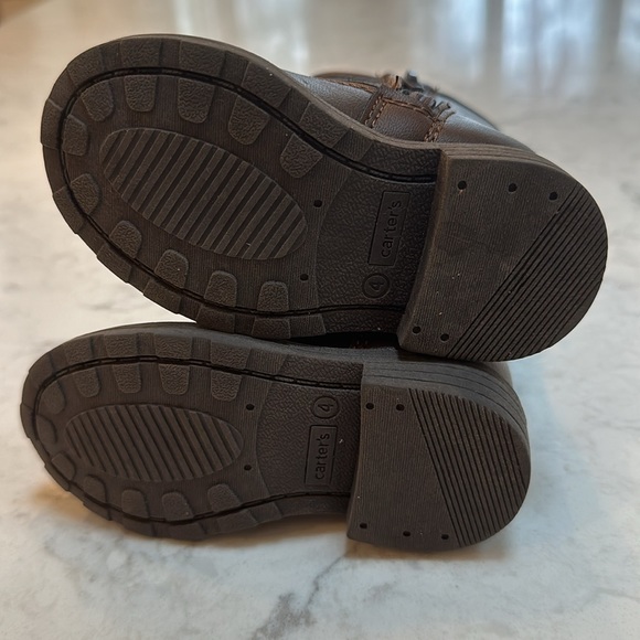 NWOT girls toddler size 4 brown leather boots from Carters - Picture 4 of 4